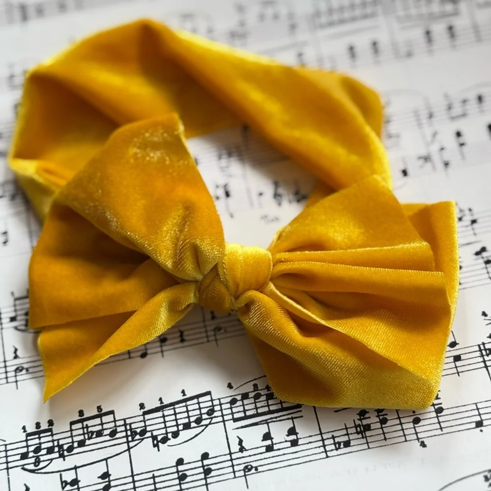 Velvet Soft and Stretchy Golden Headband for Newborns to 4 Years
